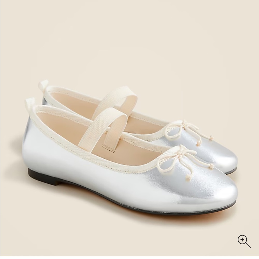 JCrew Metallic basket flats